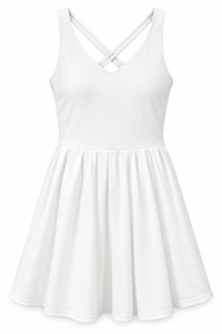 dress - pleated active - white white