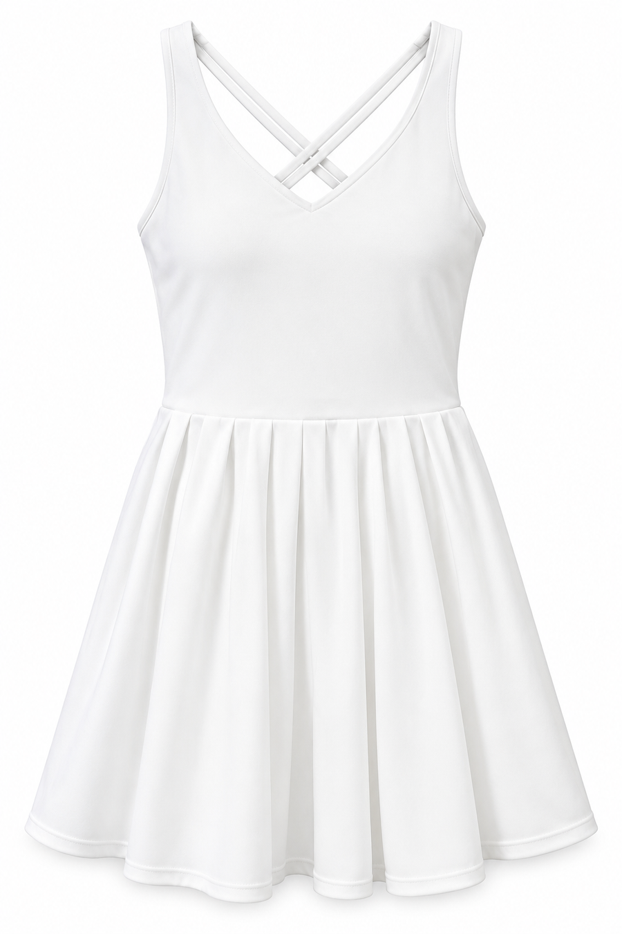 dress - pleated active - white white