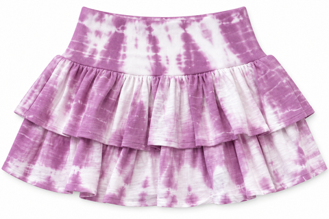 CAPRI T DYE RUFFLE SKIRT PINK FLWR T DYE