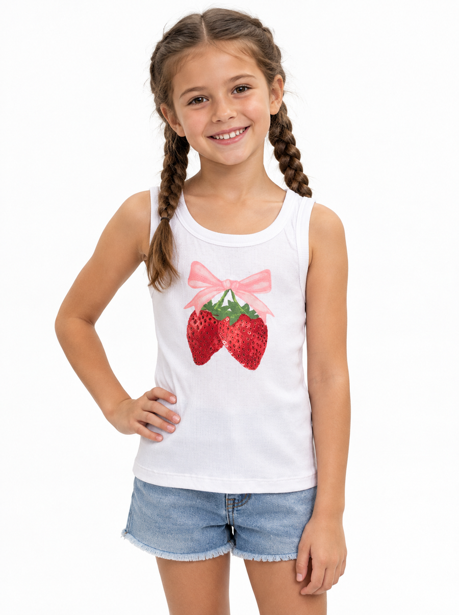 Flowers White Top Strawberry