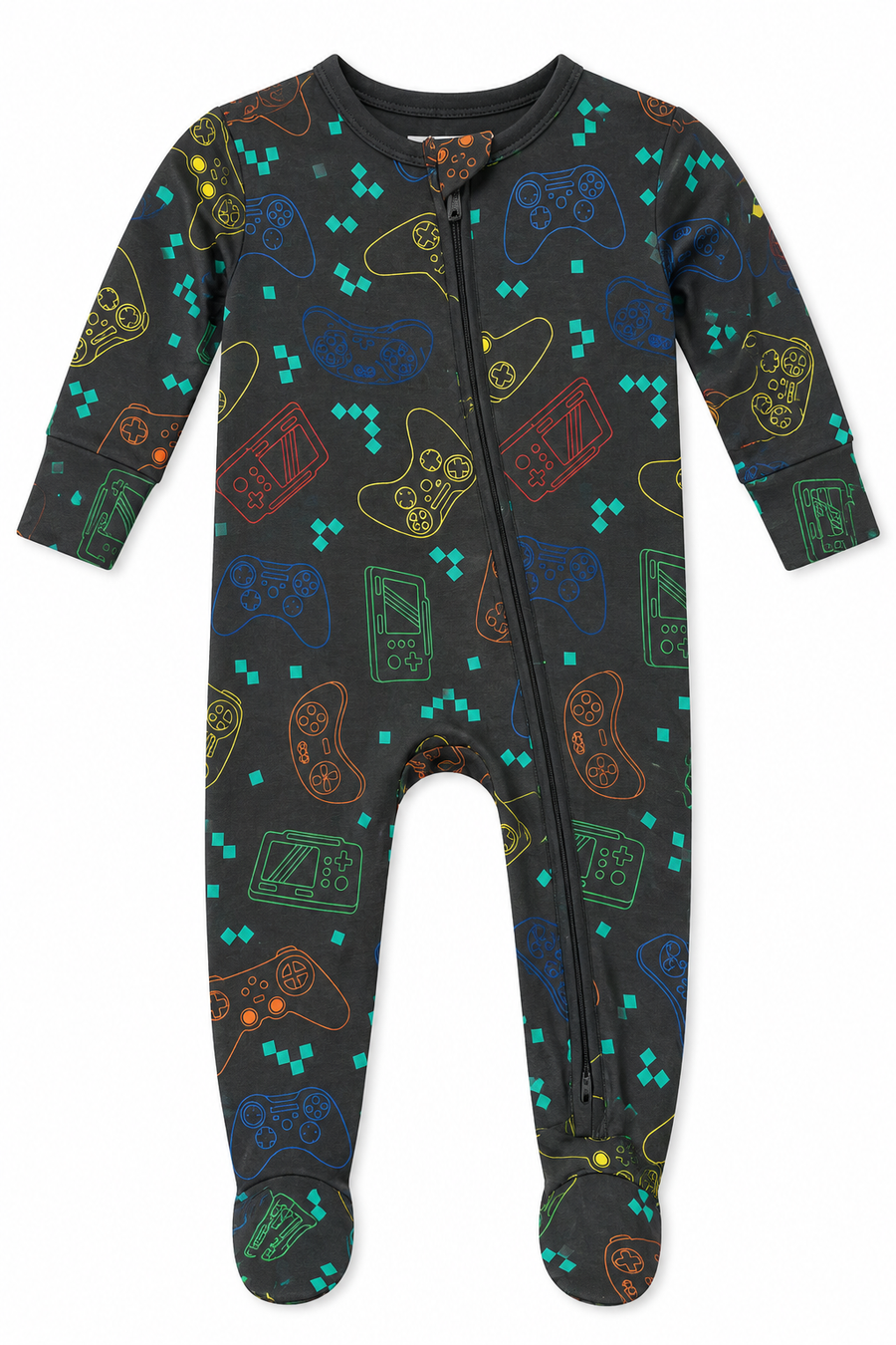 Posh Player One - Footie Zippered One Piece DARK GREY