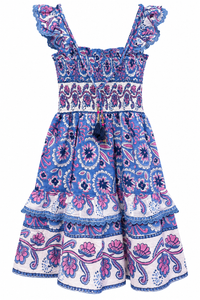 LB Christine Dress Blue w/Pink flower