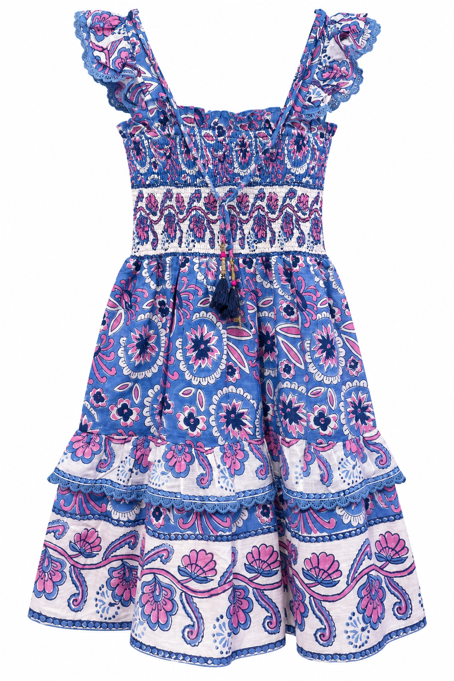 LB Christine Dress Blue w/Pink flower