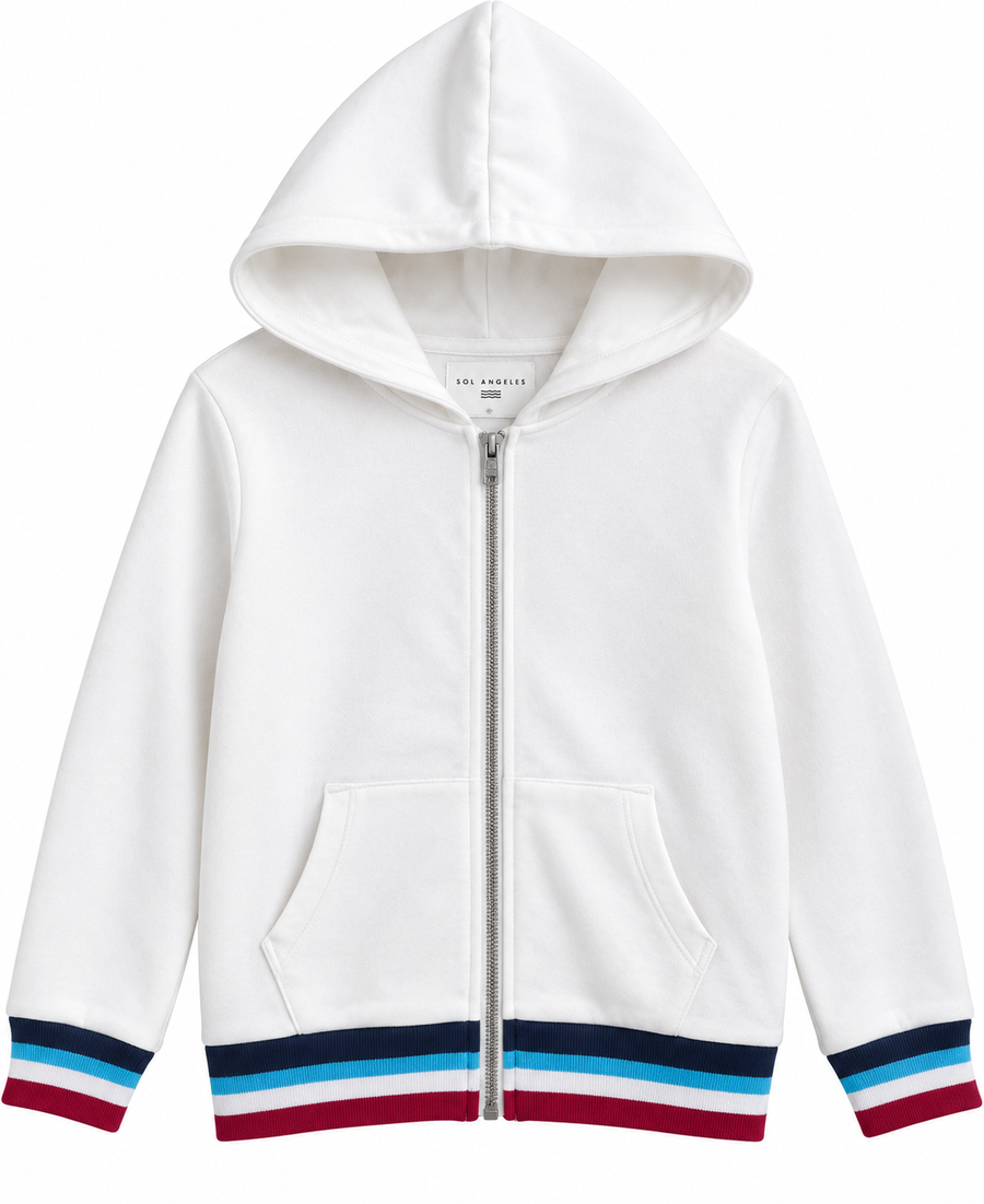 Sol Flag Zip Hoodie White
