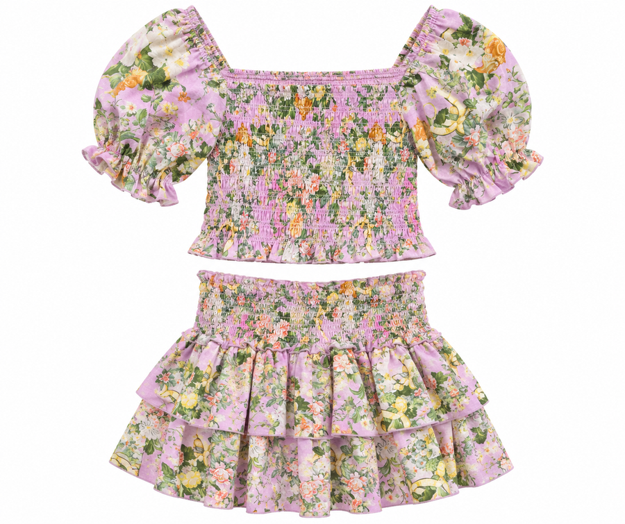 Katie J Bianca Skirt Set Pink Baroque