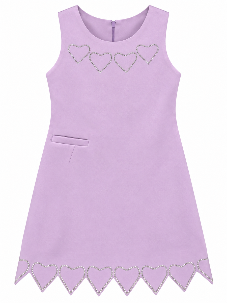 Paris crustal heart dress purple