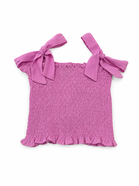 Lil Olin Jersey Smoked Top Pink