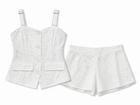 Katie J Lace Top Short Set White