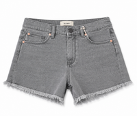 lucy high rise shorts: cut off lt smoke frayed (performance)