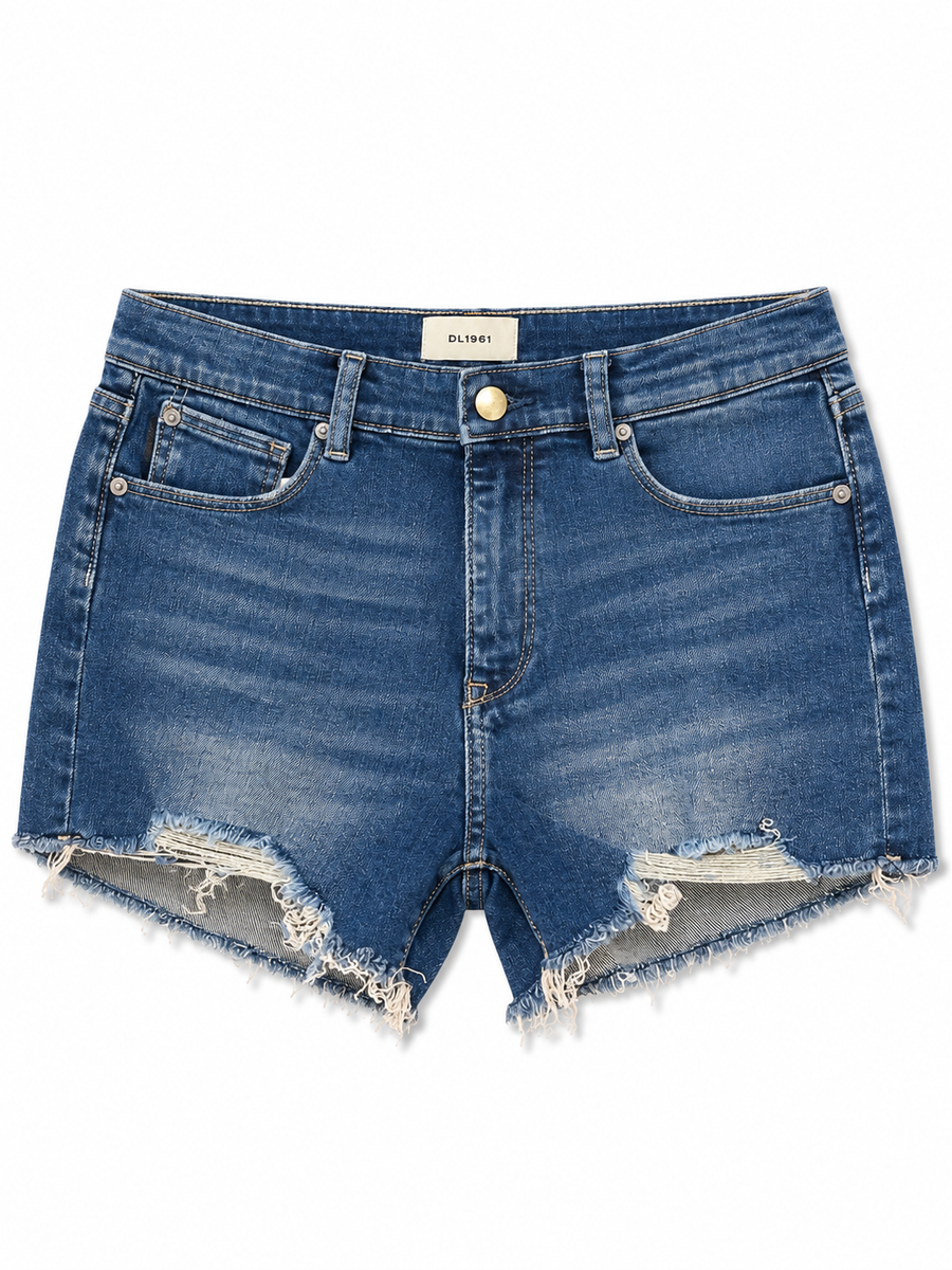 lucy high rise shorts: cut off palmwood (performance)