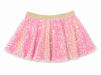 Ribbed 1pc & daisy paillette skirt - creamsicle ombre multi