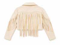 Monkey Aspen Fringe Jacket Cream Suede