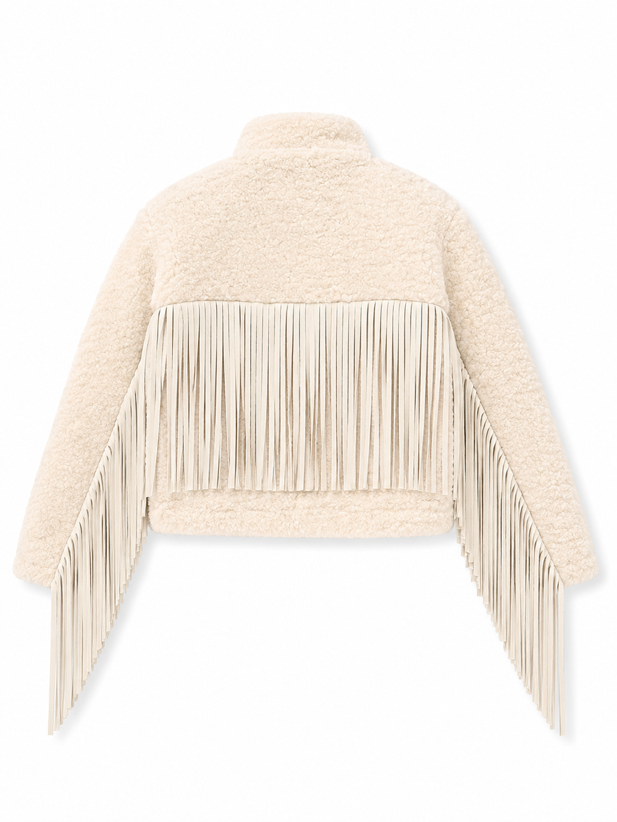 Monkey Aspen Fringe Jacket Cream