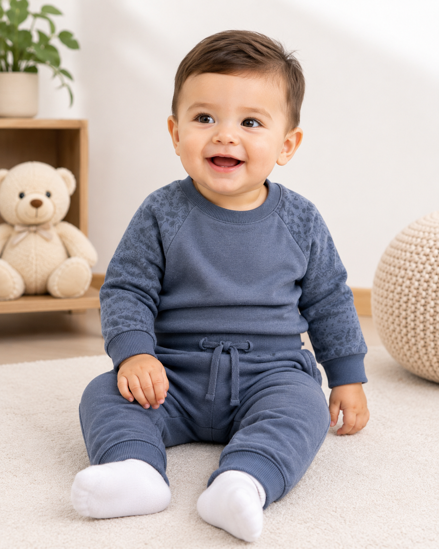 Bandana Print Sweatshirt Set Peacoat