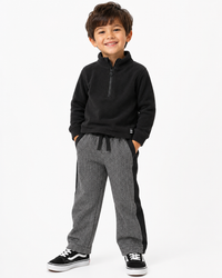 Herringbone Quarter-Zip Set Black