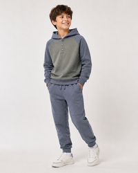 Color Block Hoodie Set Dark Navy