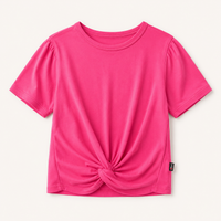 T2love Puff Knoted Top Hot Pink