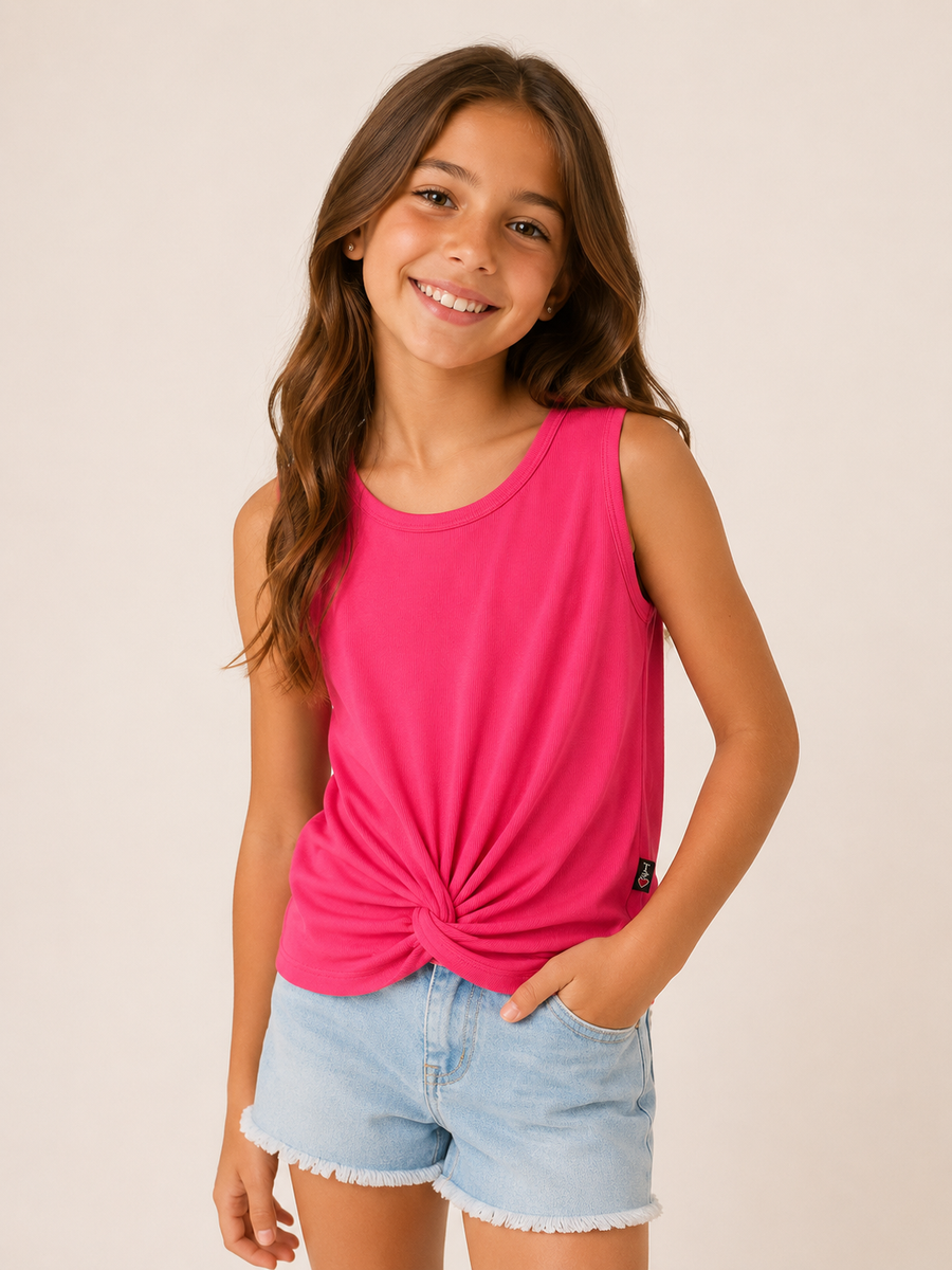 T2love Knoted Top Hot Pink