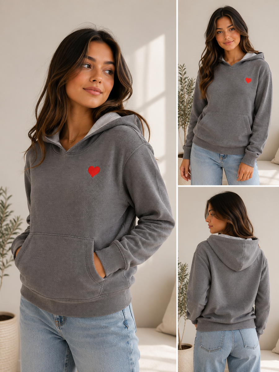 VH Waffle Hoodie Heart