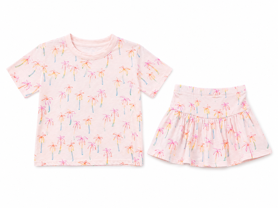 Chaser Skirt set pink palm