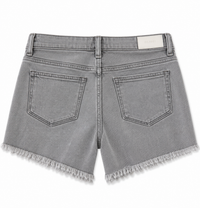 lucy high rise shorts: cut off lt smoke frayed (performance)