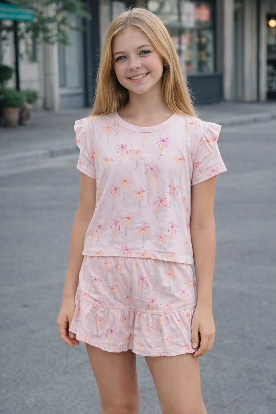Chaser Skirt set pink palm