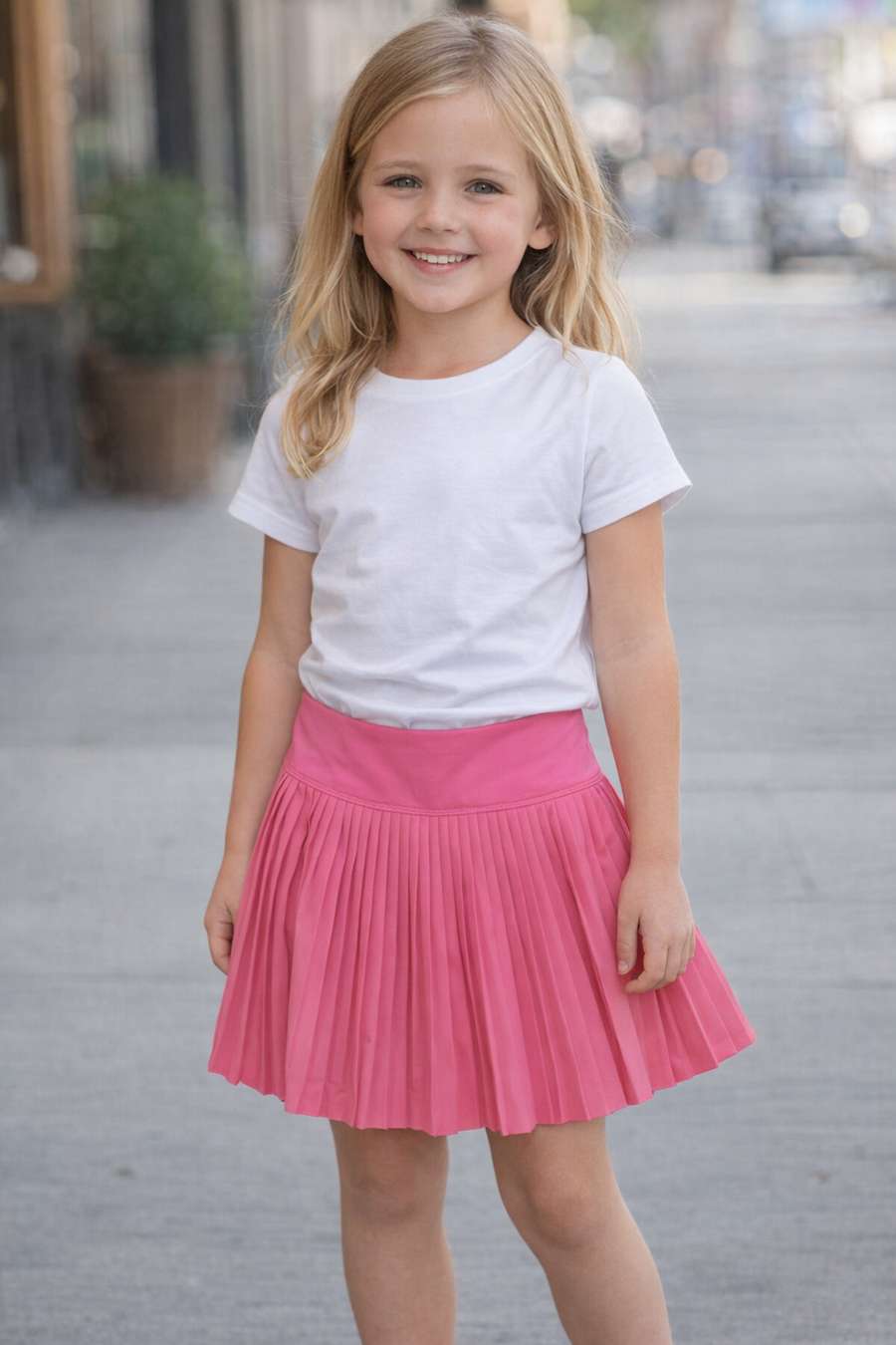 Flower skort Hot pink Pleather