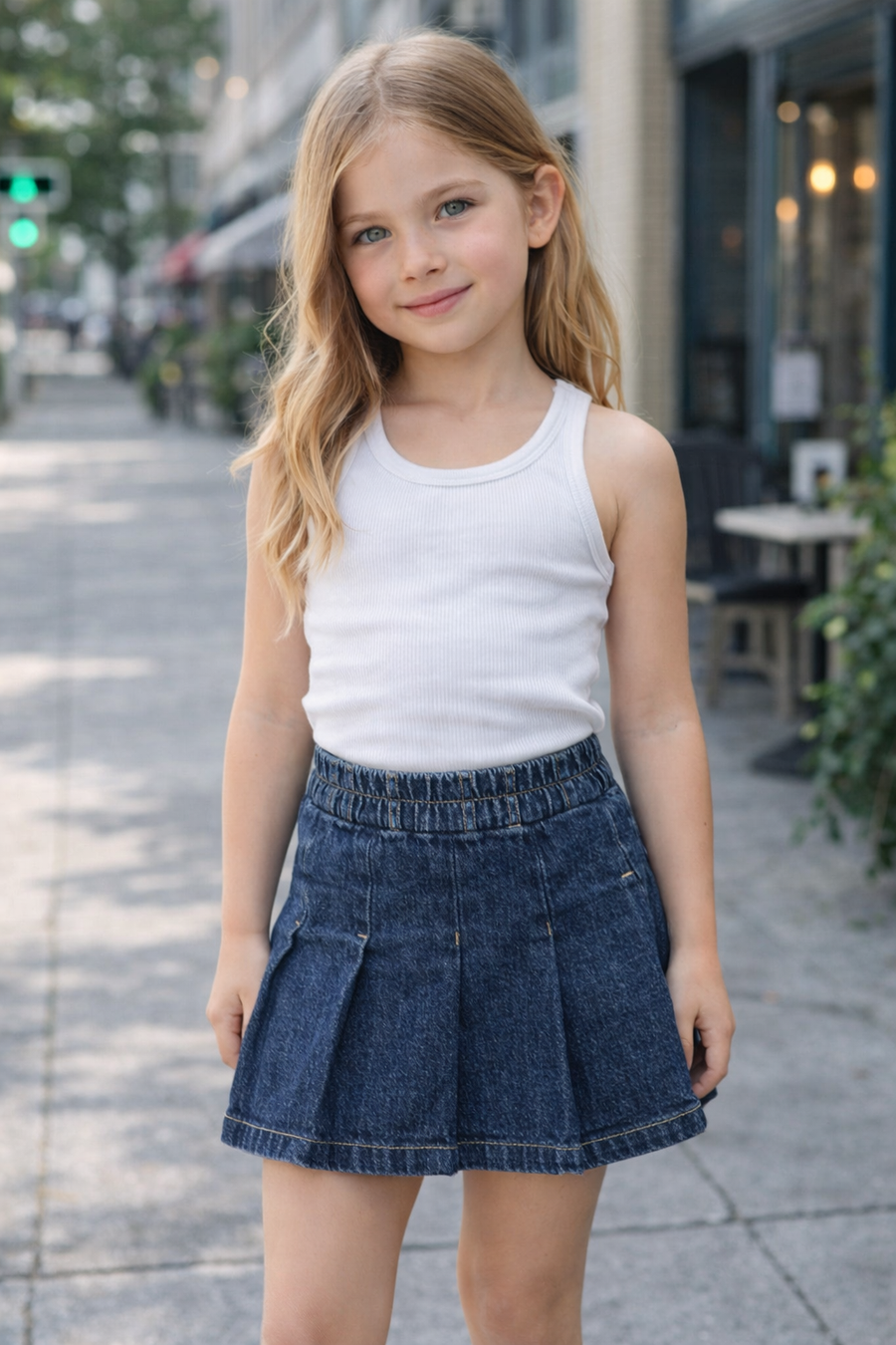 VH Denim Short Skirt Panel