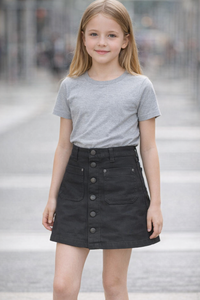 Jenny: Mini Skirt Black Coated (ultimate knit)