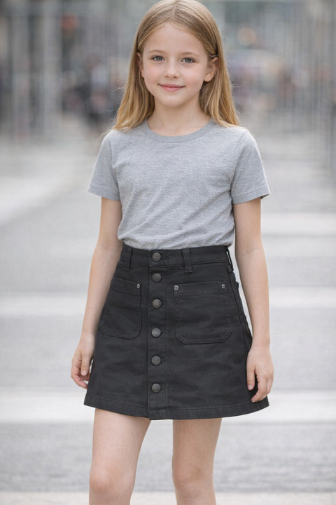 Jenny: mini skirt black coated (ultimate knit)