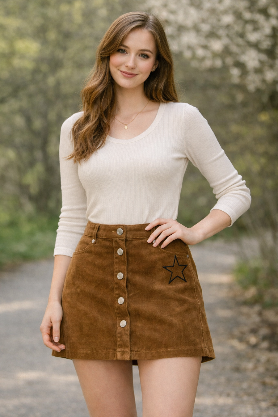 Jenny: Mini skirt star suede