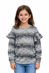 Mia Ruffle Sweater Grey