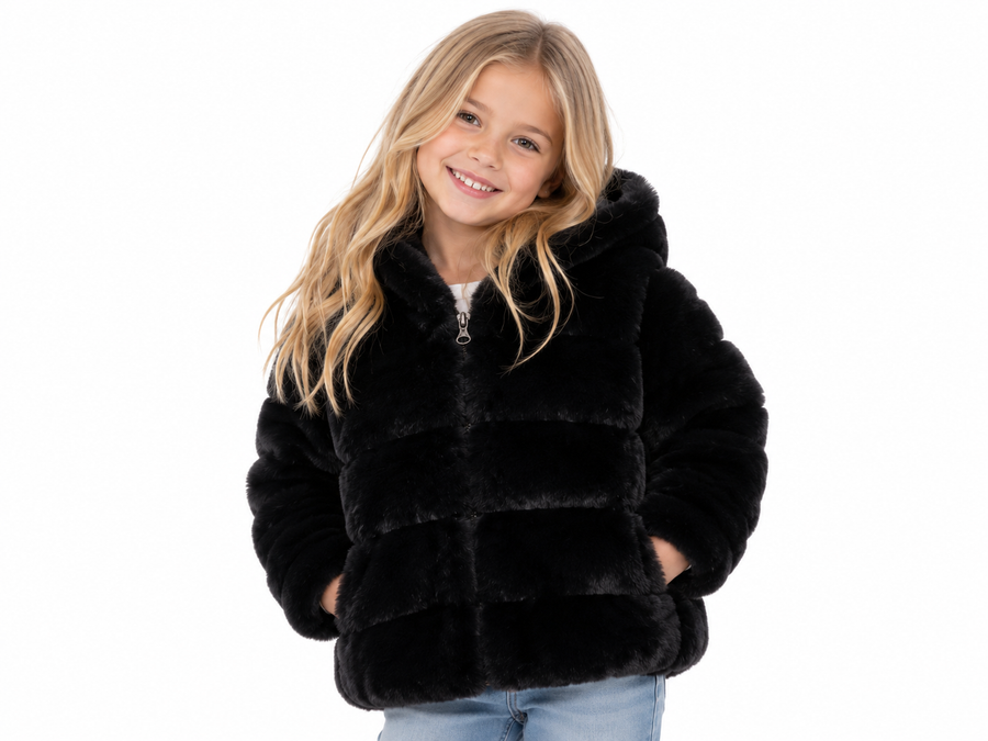 AW Faux Fur Coat Black