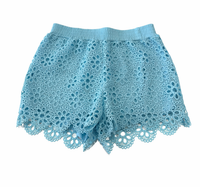DH Floral Eyelet Shorts – Blue
