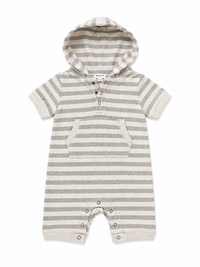 Day at the Beach Onesie Stone Stripe