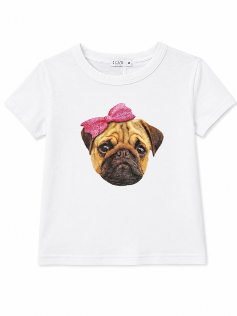 Cozii TShirt Pug with Bow
