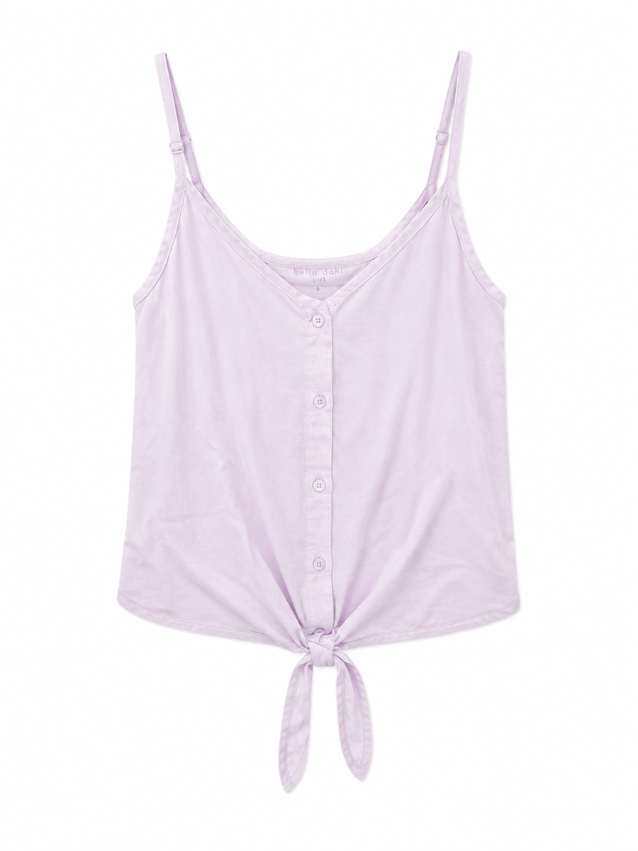 BD Button Tank Tie Front Rose Petal