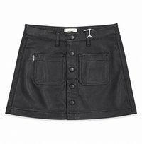Jenny: Mini Skirt Black Coated (ultimate knit)