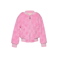 Baby Sara Faux Fur Heart Jacket- Pink