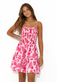 Flowers Dress Pink/White