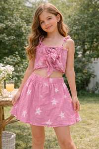 Flowers Top/Short Pink