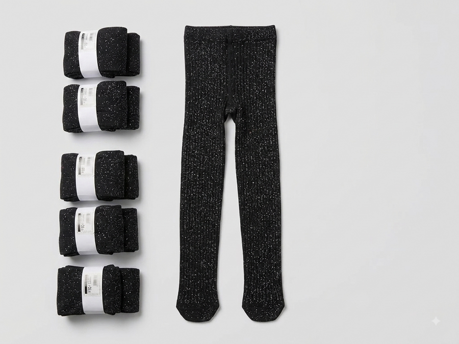 Mayoral Tights Black Sparkle