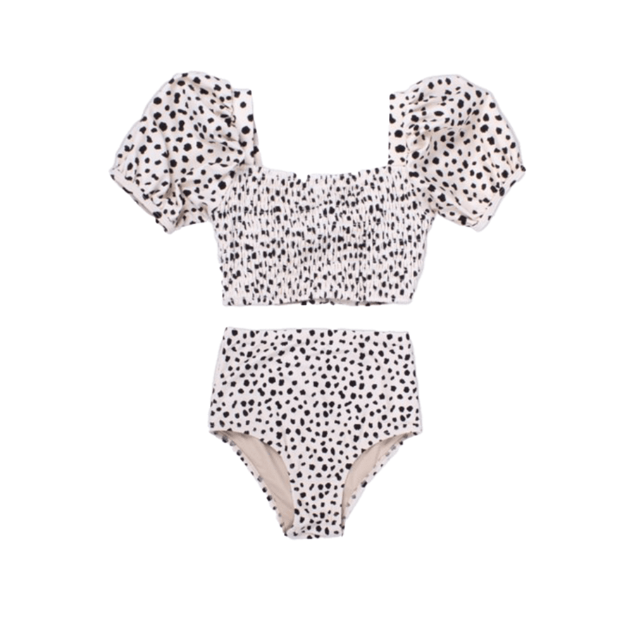High Waist Bikini - Dalmatian/Leopard/Honey Brown