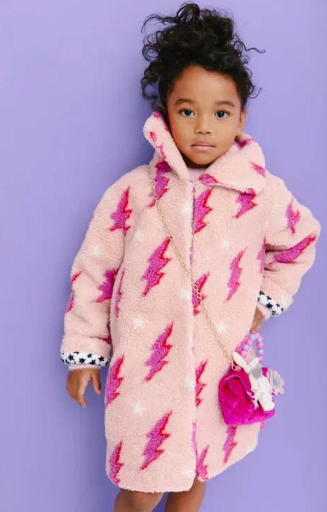 Lola Teddy Coat Flash Pink