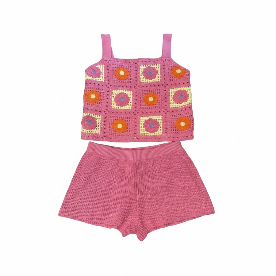 DH Tank Set Fuchsia Crochet