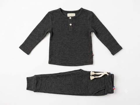 Sol Henley LS/Jogger Set Dark Grey
