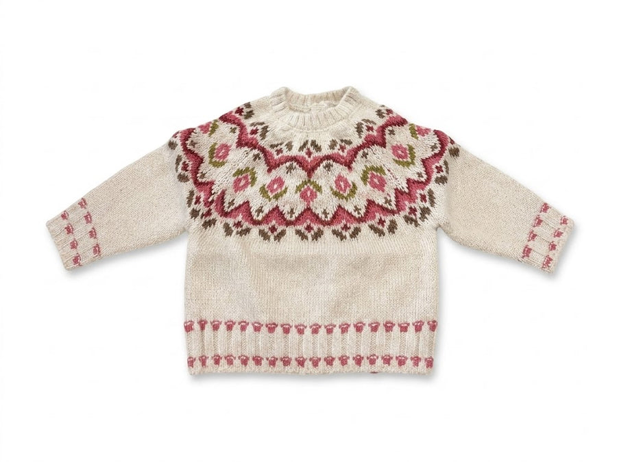 Mayoral 2384 Floral Sweater Milk
