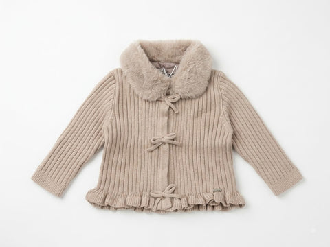 Mayoral 2386 Fur Collar Cardigan Semilla