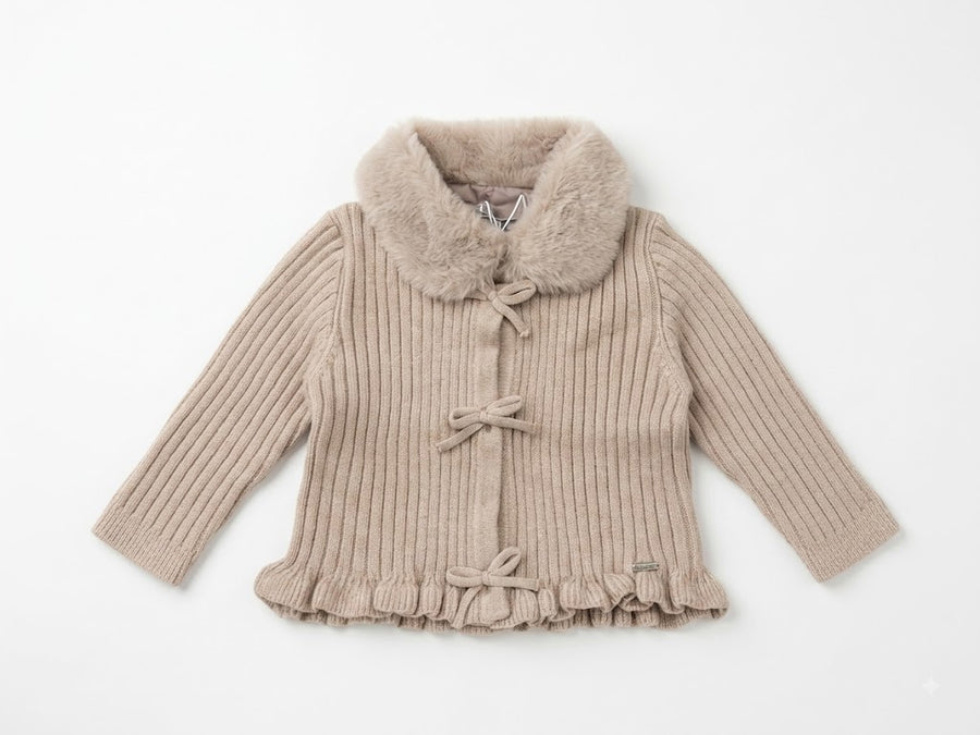 Mayoral 2386 Fur Collar Cardigan Semilla
