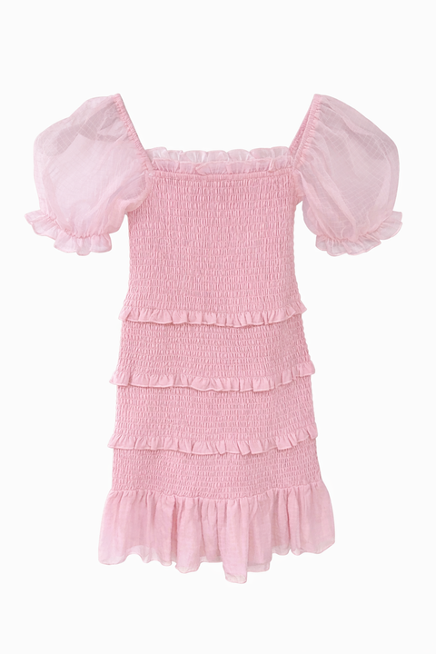 Katie J Laila Dress Pink Dobby Check